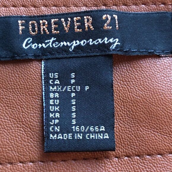Forever 21 Skirt Faux Leather Brown Small - Picture 3 of 6